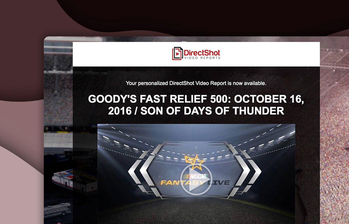 NASCAR Fantasy Live: Automated Video Highlights — DirectShot LLC